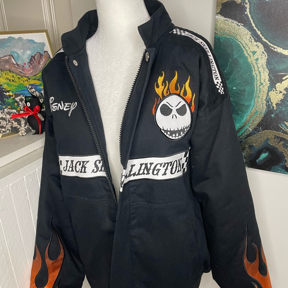 Disney Black and Orange Nightmare Before Christmas Racing Jacket